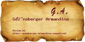 Günsberger Armandina névjegykártya